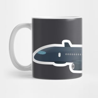 Aireplan vector illustration, travel logo design. Passenger plane icon. Mug